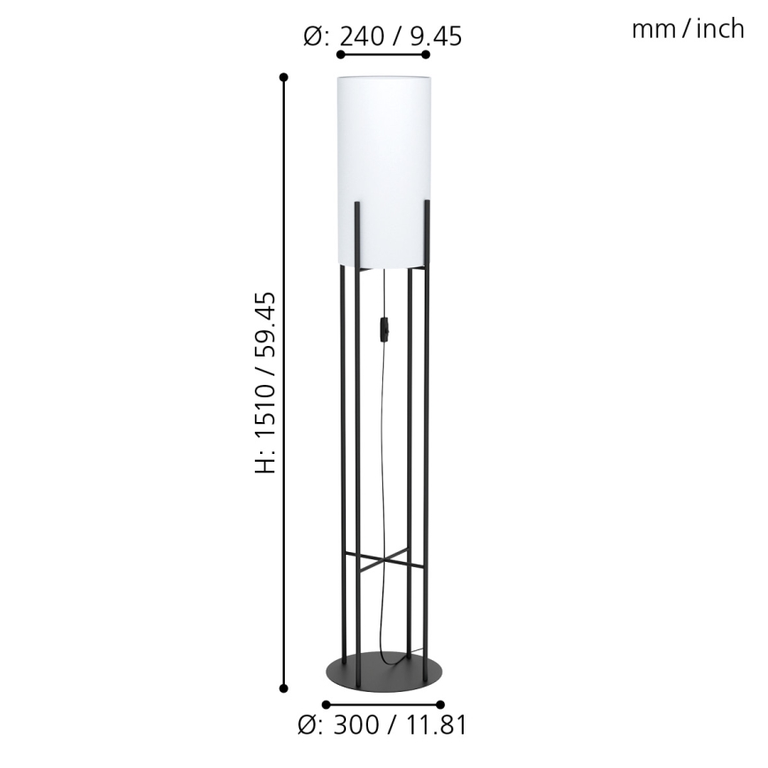 Eglo - Gulvlampe 1xE27/60W/230V