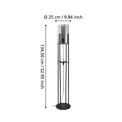 Eglo - Gulvlampe 1xE27/60W/230V