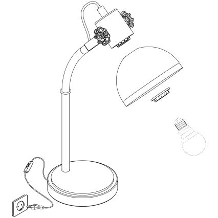 Eglo 43165 - Bordlampe LUBENHAM 1xE27/28W/230V