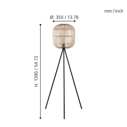 Eglo - Gulvlampe 1xE27/28W/230V