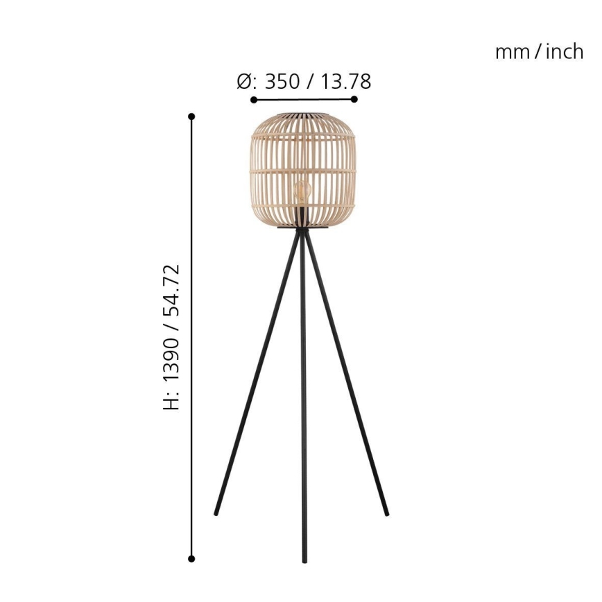 Eglo - Gulvlampe 1xE27/28W/230V