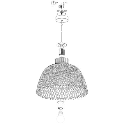 Eglo - Lysekrone i en snor 1xE27/40W/230V