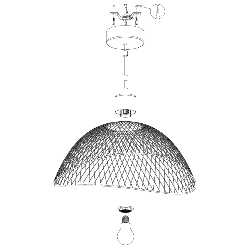 Eglo - Lysekrone i en snor 1xE27/60W/230V