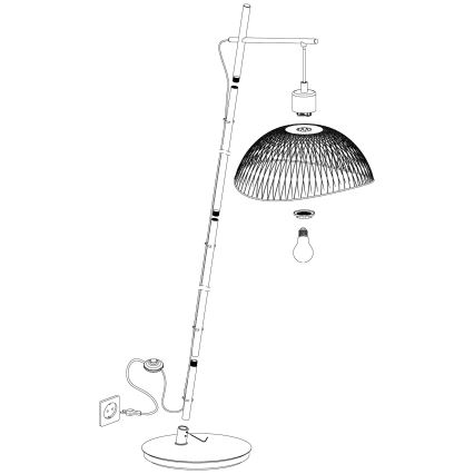 Eglo - Gulvlampe 1xE27 / 60W / 230V