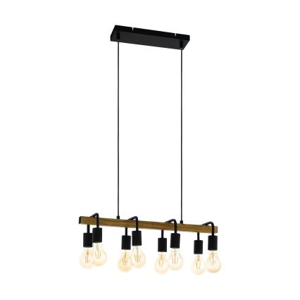 Eglo 43316 - Lysekrone på kabel ERRIBERA 8xE27/40W/230V eg/sort