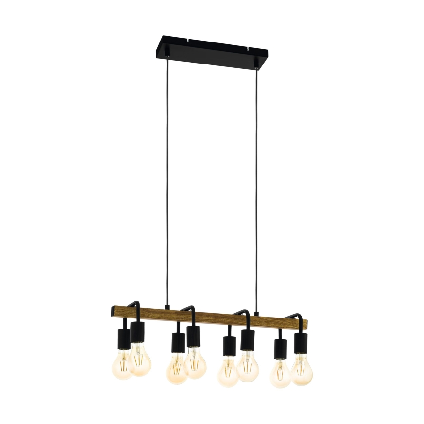 Eglo 43316 - Lysekrone på kabel ERRIBERA 8xE27/40W/230V eg/sort