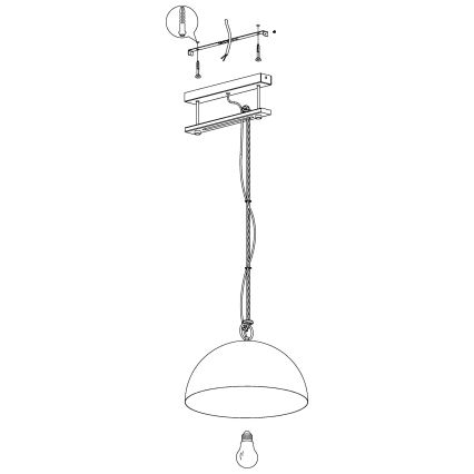 Eglo 43396 - Pendellampe på ledning HODSOLL 1xE27/40W/230V