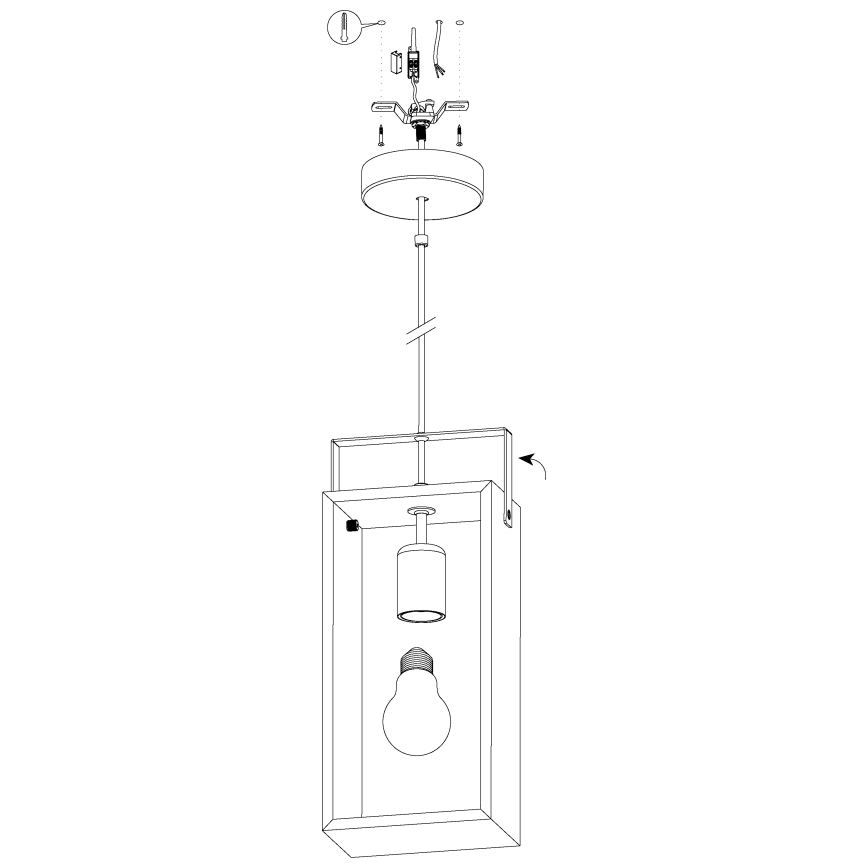 Eglo - Lysekrone i en snor 1xE27/40W/230V