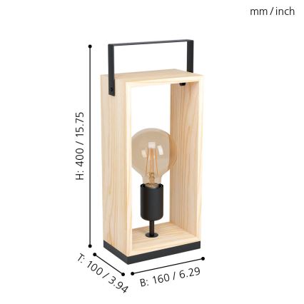 Eglo - Bordlampe 1xE27 / 40W / 230V