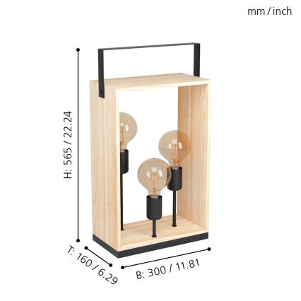 Eglo - ordlampe 3xE27/40W/230V