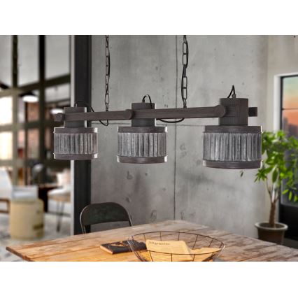 Eglo 43447 - TURROCK kædeophængt lysekrone 3xE27/28W/230V