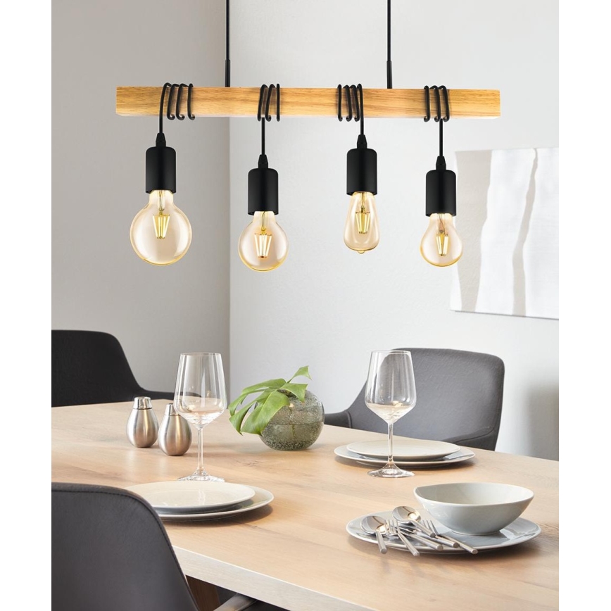 Eglo - Pendel TOWNSHEND 4xE27/60W/230V