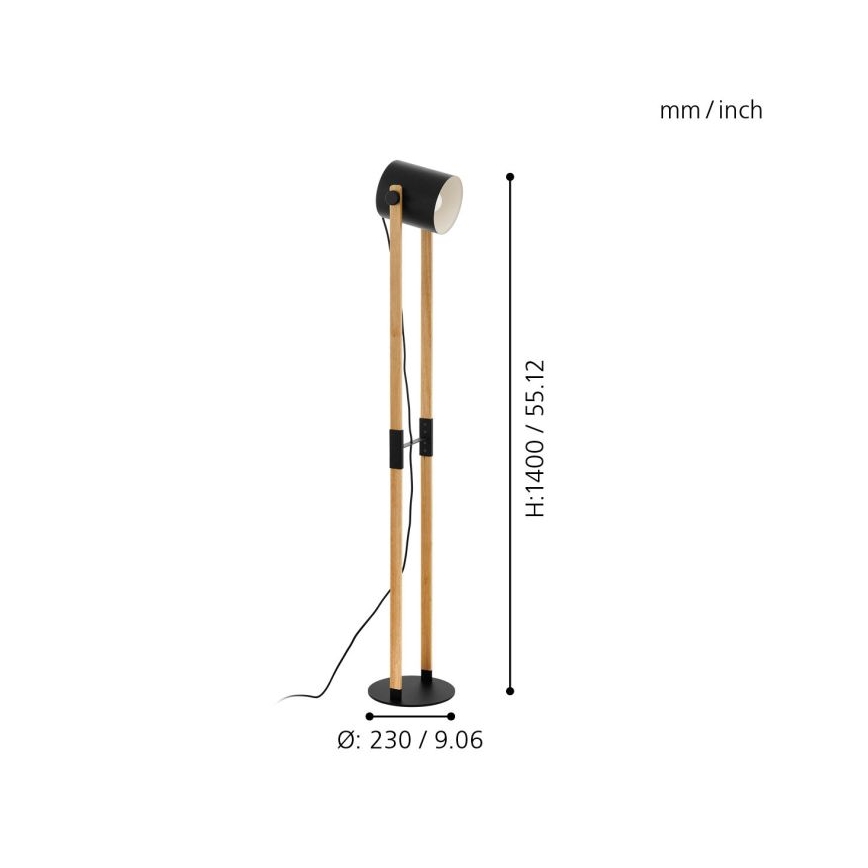 Eglo - Gulvlampe 1xE27/28W/230V - FSC certificeret