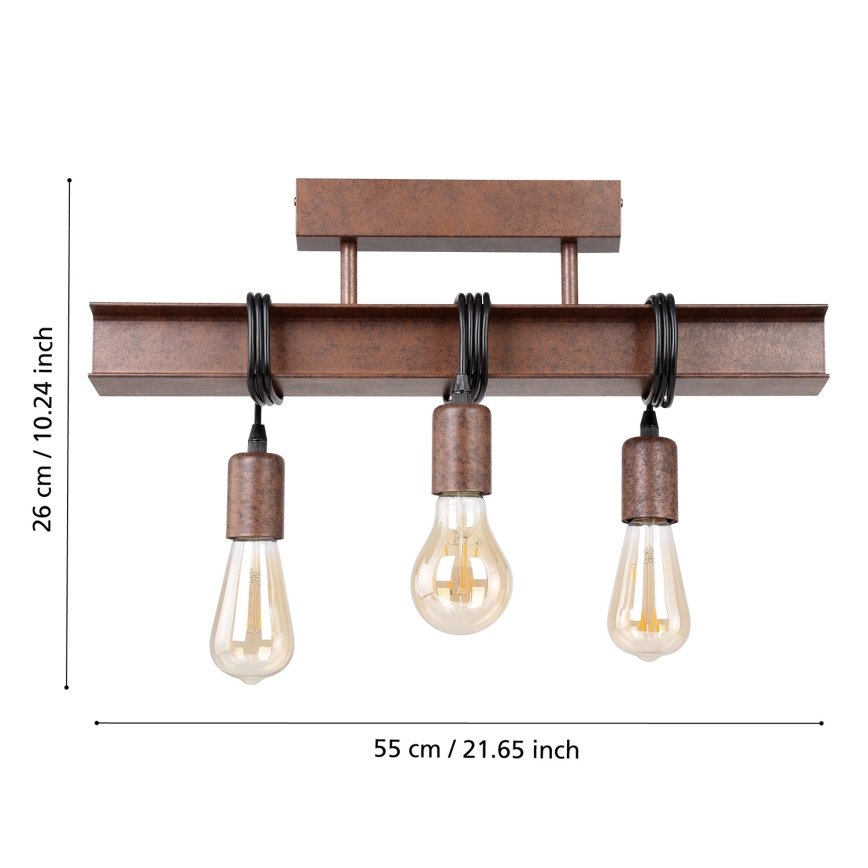 Eglo - Loftlampe TOWNSHEND 3xE27/60W/230V