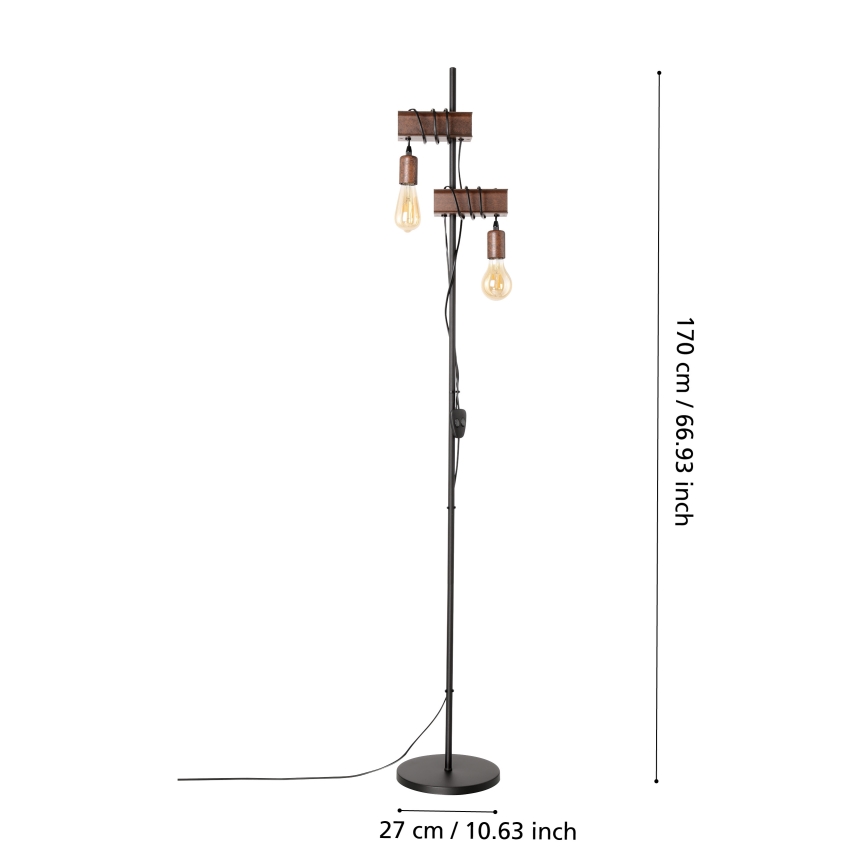 Eglo - Gulvlampe TOWNSHEND 2xE27/10W/230V