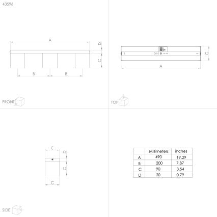 Eglo - Loftlampe 3xE27/40W/230V