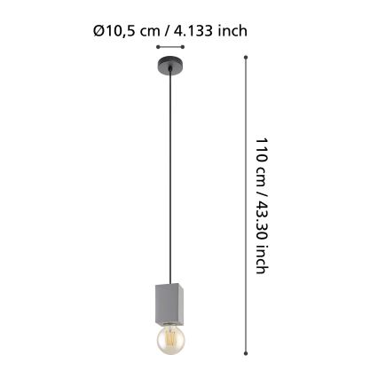 Eglo 43597 - Pendel PRESTWICK på kabel 1xE27/40W/230V