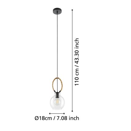 Eglo 43617 - Pendel på kabel RODING 1xE27/40W/230V