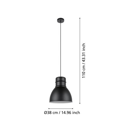 Eglo - Pendel 1xE27/60W/230V sort