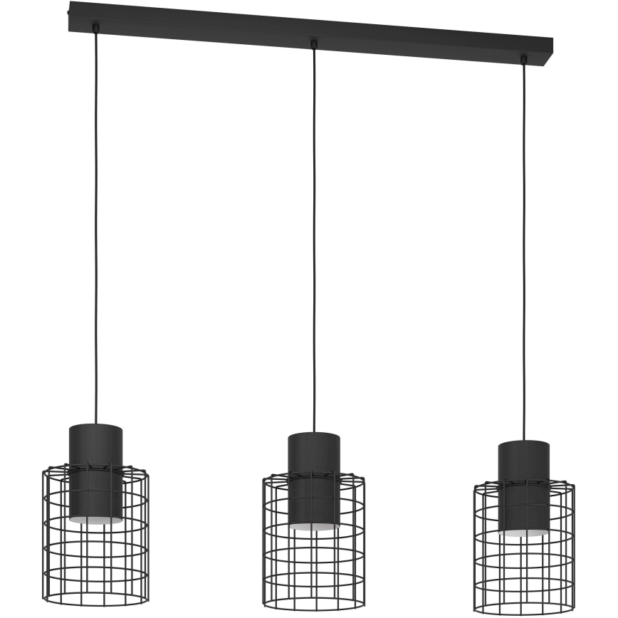 Eglo - Pendel 3xE27/40W/230V sort
