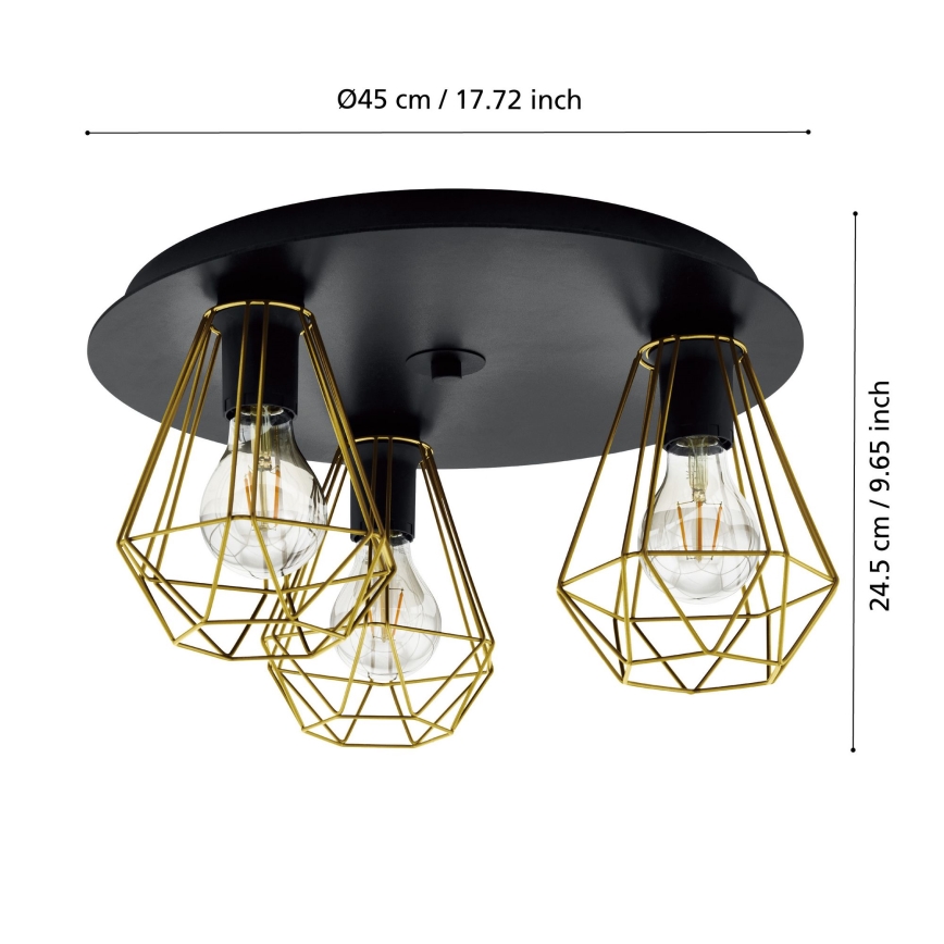 Eglo - Loftlampe 3xE27/40W/230V