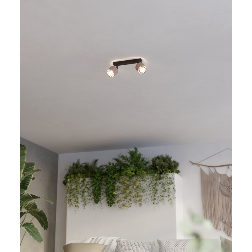 Eglo - Væglampe 2xE14/40W/230V sort/beige