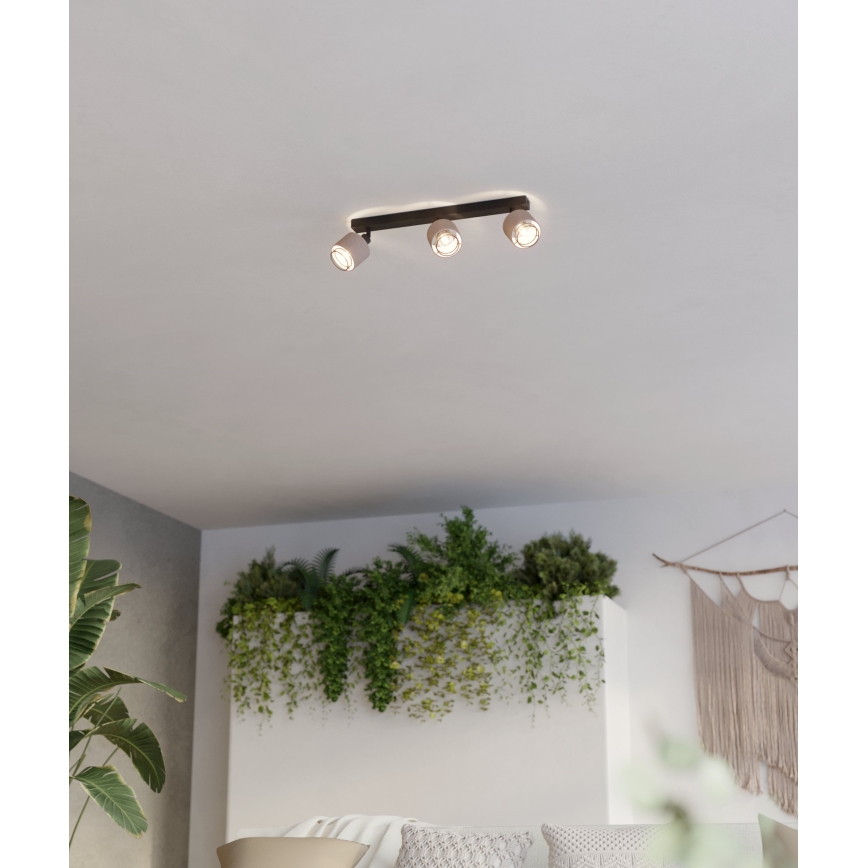 Eglo - Væglampe 3xE14/40W/230V sort/beige