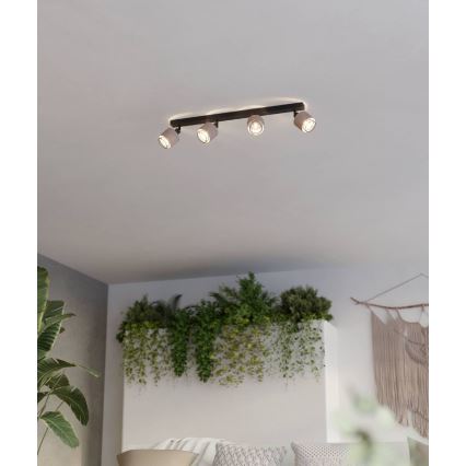 Eglo - Spotlampe 4xE14/40W/230V sort/beige