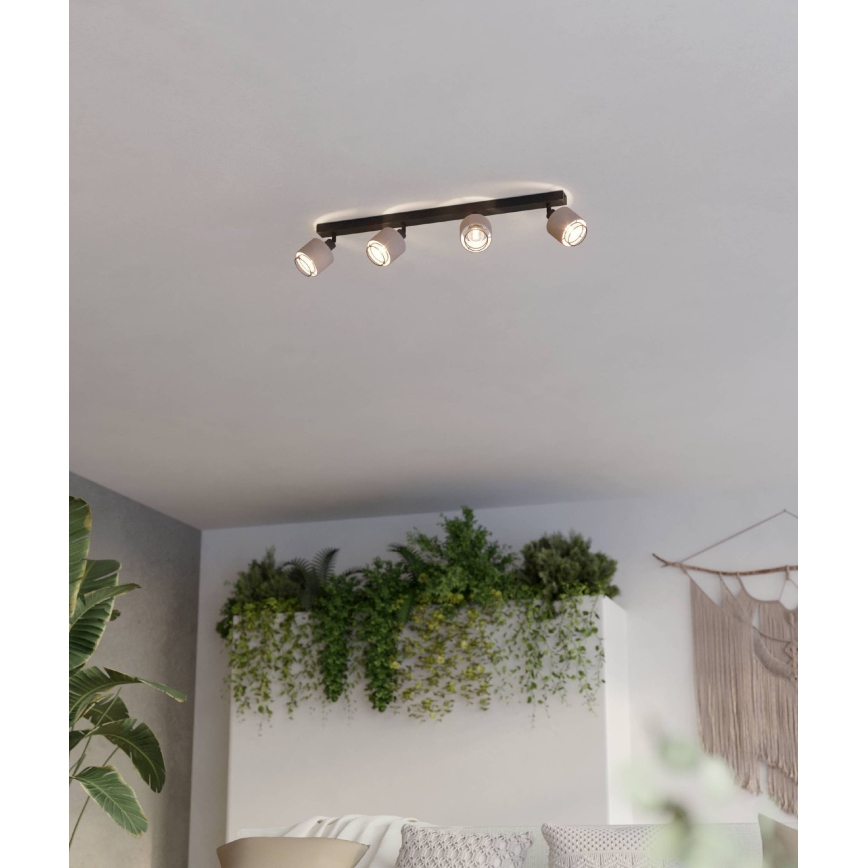 Eglo - Spotlampe 4xE14/40W/230V sort/beige