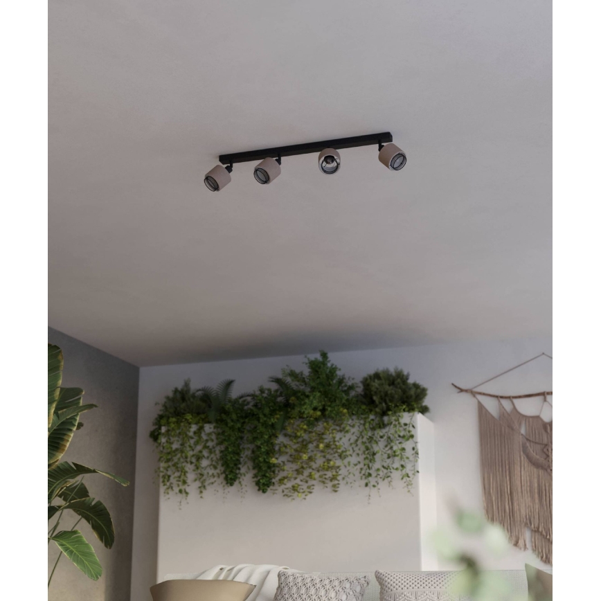 Eglo - Spotlampe 4xE14/40W/230V sort/beige