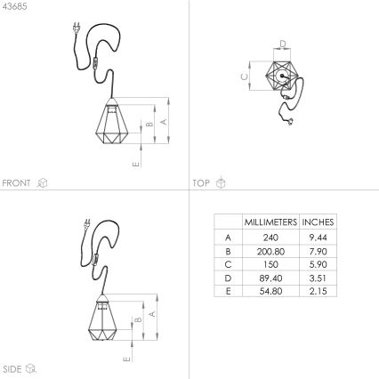 Eglo - Bordlampe 1xE27/60W/230V