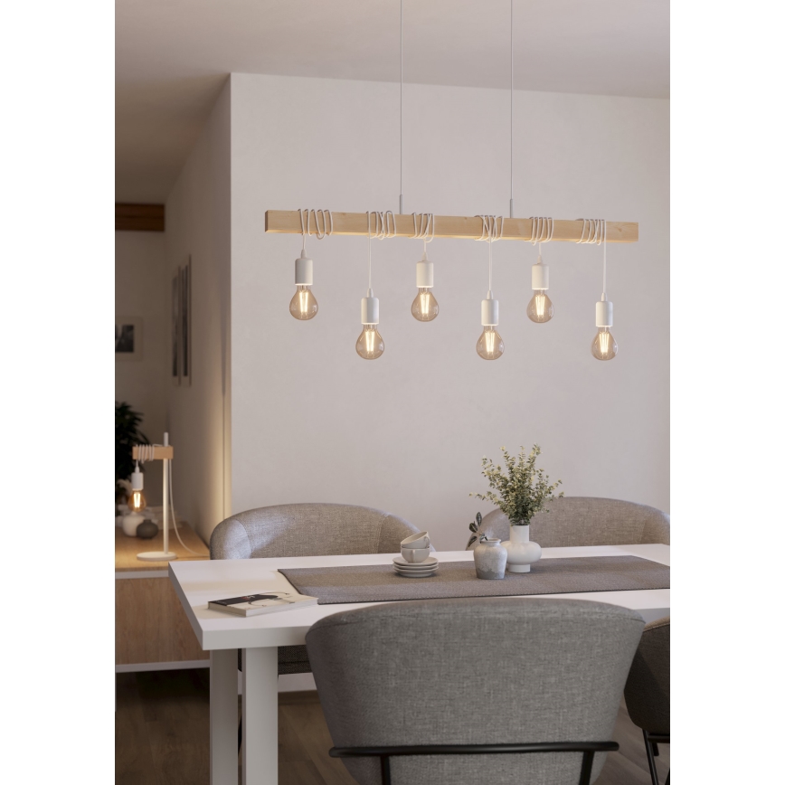Eglo - Pendel TOWNSHEND 6xE27/60W/230V - FSC certificeret