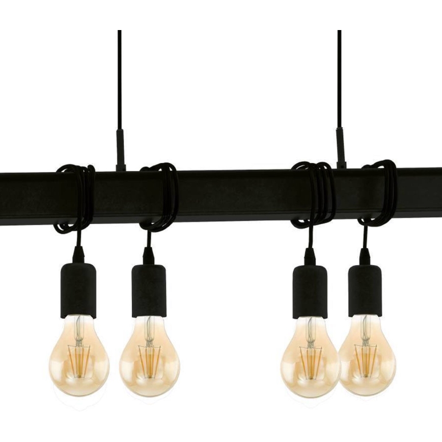 Eglo 43712 - Pendel TOWNSHEND 6xE27/60W/230V sort