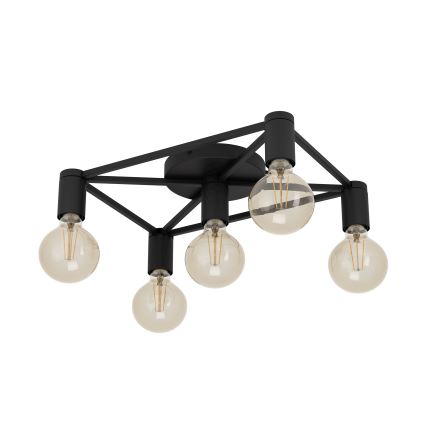 Eglo - Loftlampe 5xE27/40W/230V sort