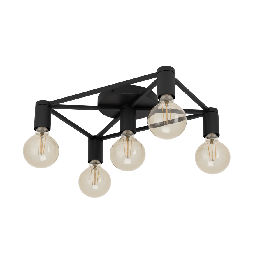 Eglo - Loftlampe 5xE27/40W/230V sort