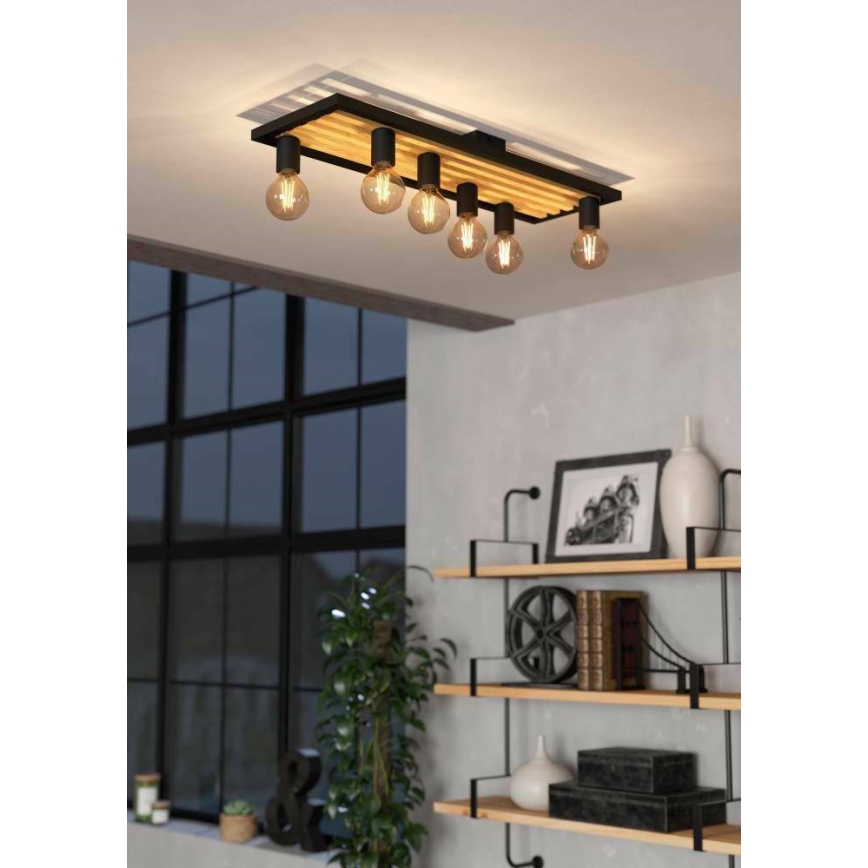 Eglo - Loftlampe 6xE27/40W/230V