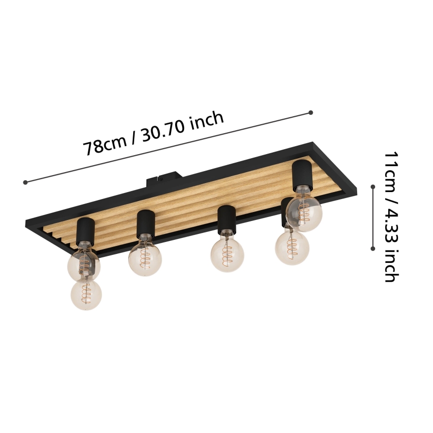 Eglo - Loftlampe 6xE27/40W/230V