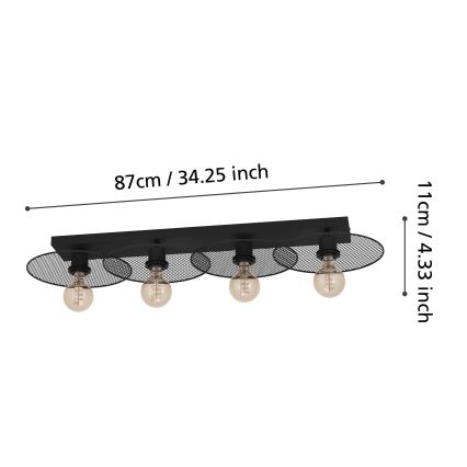 Eglo - Loftlampe 4xE27/40W/230V