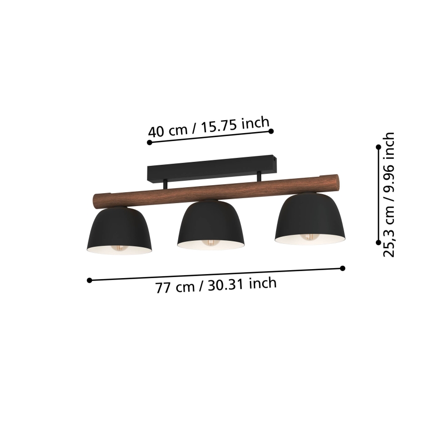 Eglo - Loftlampe 3xE27/40W/230V