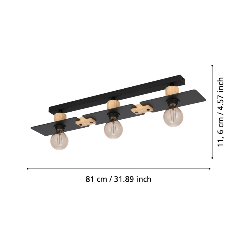 Eglo - Loftlampe 3xE27/40W/230V