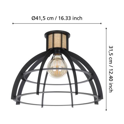 Eglo - Loftlampe 1xE27/40W/230V sort
