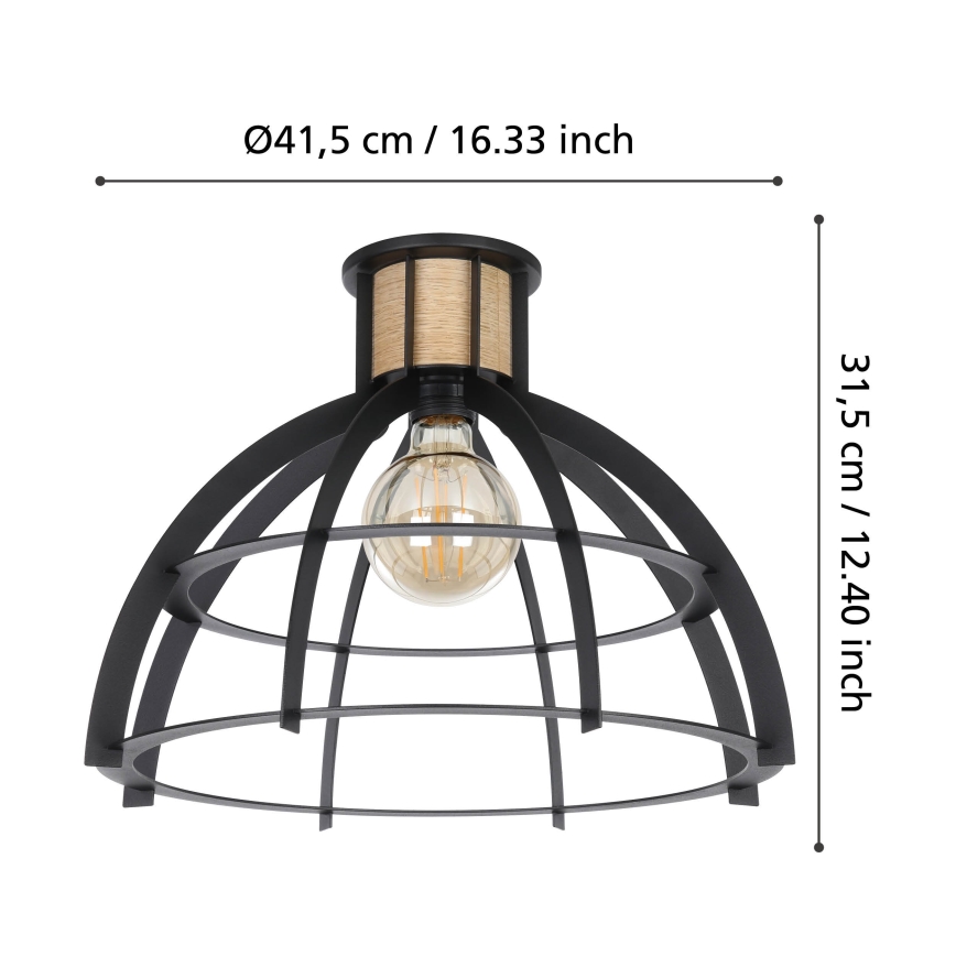 Eglo - Loftlampe 1xE27/40W/230V sort