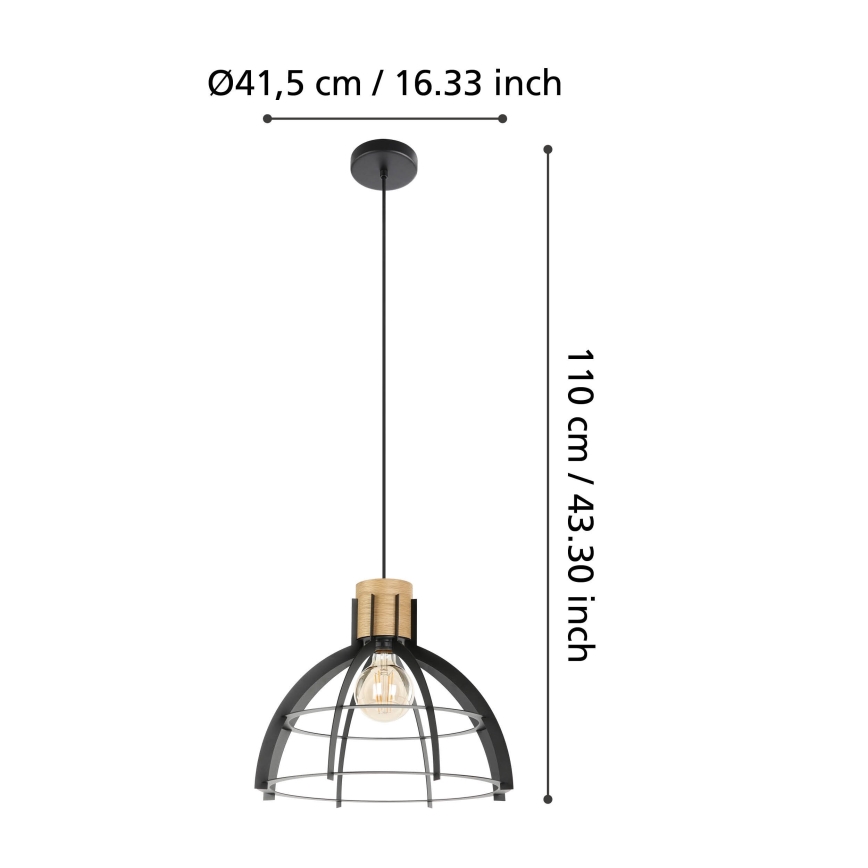 Eglo - Pendel 1xE27/40W/230V sort