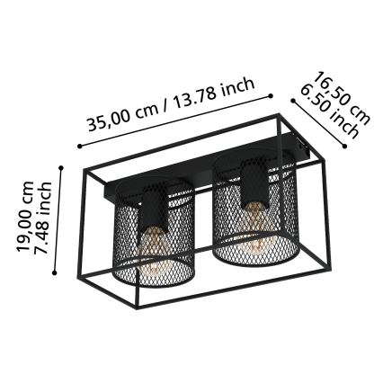Eglo - Loftlampe 2xE27/40W/230V