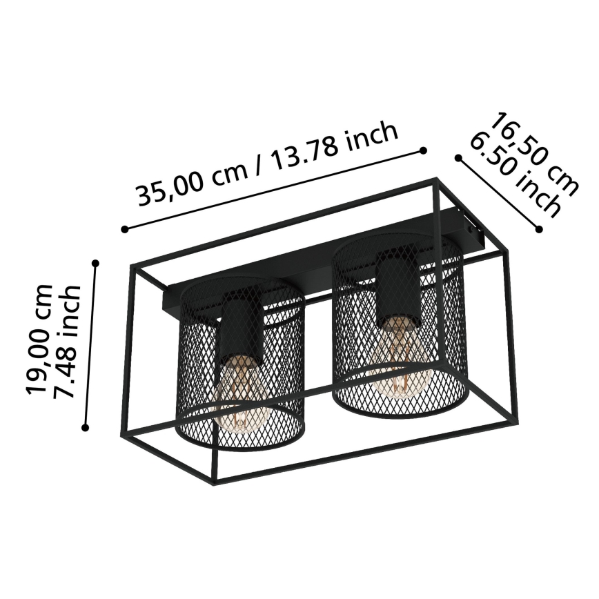 Eglo - Loftlampe 2xE27/40W/230V