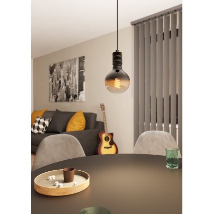 Eglo - Loftlampe på ledning 1xE27/40W/230V sort