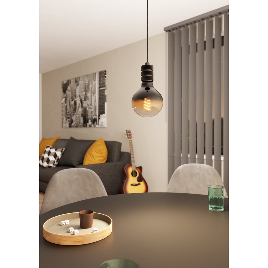 Eglo - Loftlampe på ledning 1xE27/40W/230V sort