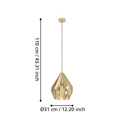 Eglo - Pendel 1xE27/60W/230V diameter 31 cm