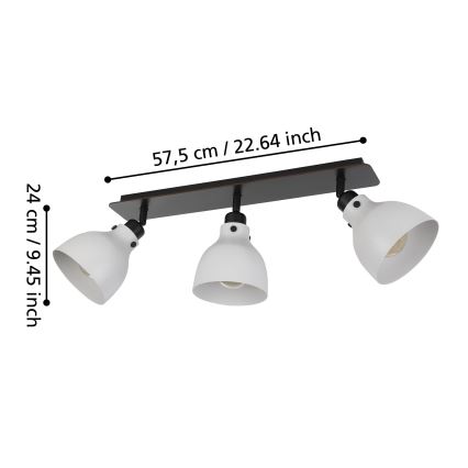 Eglo 43829 - Spotlampe MATLOCK 3xE27/40W/230V