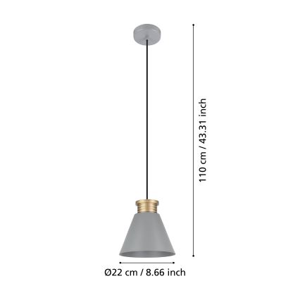 Eglo - Loftlampe på ledning 1xE27/40W/230V